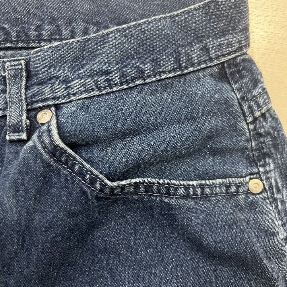 Vintage Lee Riveted Baggy Jeans Womens 14 Blue Mom Jeans High Waist USA MADE - Picture 4 of 14